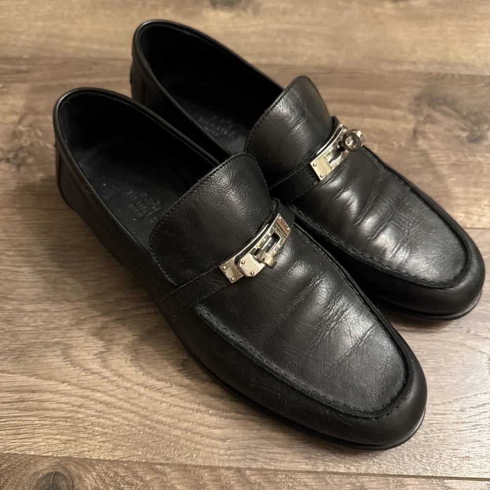 Black Leather Loafers locker